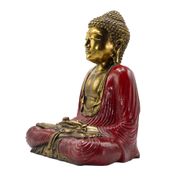 Rood & Goud Boeddha - Extra Groot 40cm -  Duyana Mudra (Meditatie)