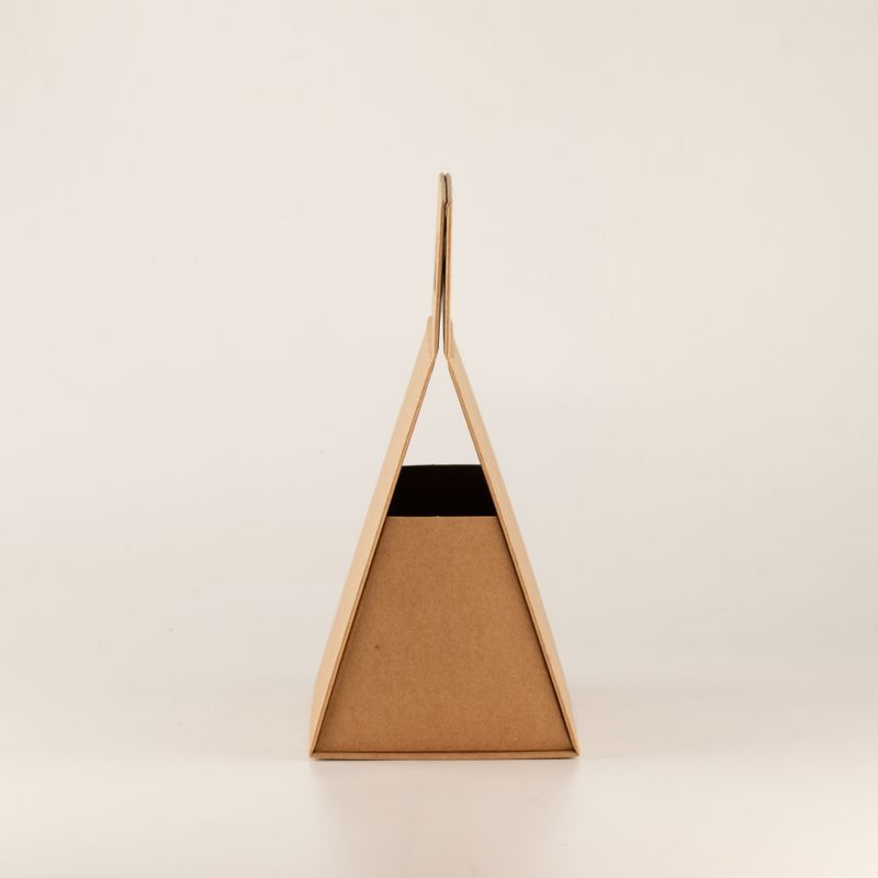 Platpakket Geschenkdoos - Hand Box (20x10x20 cm) - Bruin Kraft