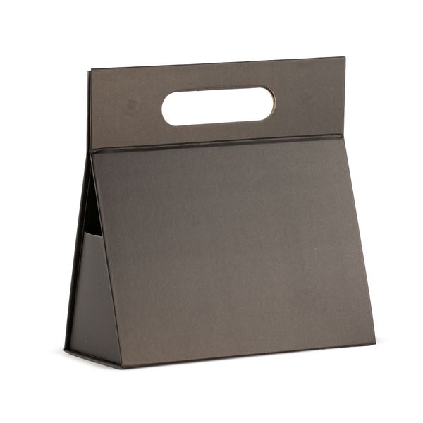 Vouwbare Cadeaudoos met Handvat (20 × 10 × 20 cm) – Zwart