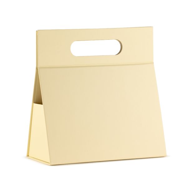 Vouwbare Cadeaudoos met Handvat (20 × 10 × 20 cm) – Ivoor