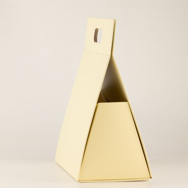 Grote Vouwbare Cadeaudoos met Handvat (28 × 12,5 × 26 cm) – Ivoor