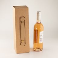 Platpakket cadeaudoos - Wijnflesvorm (33,5x10x10,5 cm) - Bruin kraftpapier