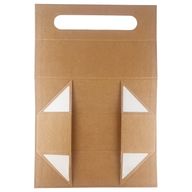 Platpakket cadeaudoos - Wijnflesvorm (33,5x10x10,5 cm) - Bruin kraftpapier