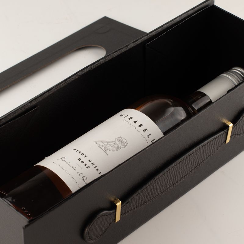 Platpakket Geschenkdoos - Wijnkistvorm (33.5x10x10.5cm) - Zwart