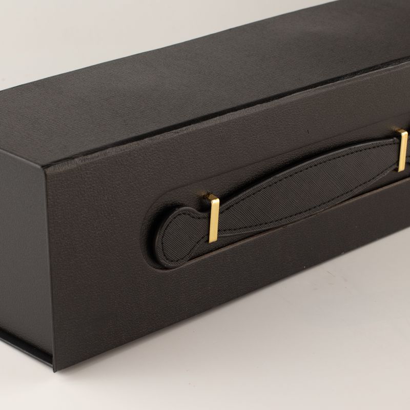 Platpakket Geschenkdoos - Wijnkistvorm (33.5x10x10.5cm) - Zwart