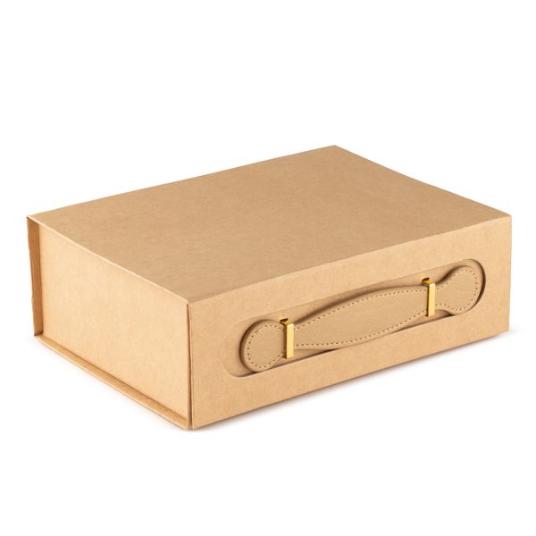 Middelgrote Vouwbare Cadeaupakketdoos (24 × 18,2 × 8 cm) – Bruin Kraft