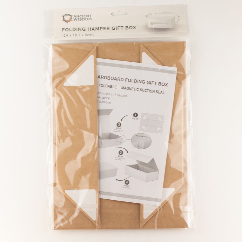 Platpakket cadeaudoos - Medium mand (24x18.2x8cm) - bruine kraft