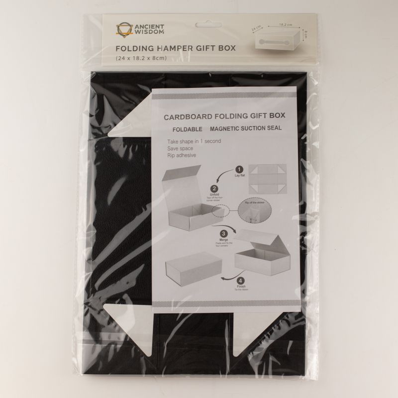 Flat-pack cadeau doos - Medium mand (24x18.2x8cm) - Zwart