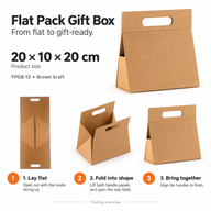 Platpakket Geschenkdoos - Hand Box (20x10x20cm) - ivoor