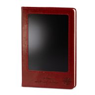 Intentie Notitieboek - LCD Schermreinigingsdoek - Rood Leren Effect - Messing Blad - 80 Bladen