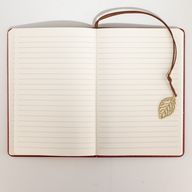 Intentie Notitieboek - LCD Schermreinigingsdoek - Rood Leren Effect - Messing Blad - 80 Bladen