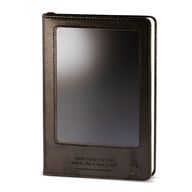 Intentie notitieboek - LCD-schermreinigingsdoek - Zwarte lederlook - Messingblad - 80 Bladen
