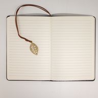 Intentie notitieboek - LCD-schermreinigingsdoek - Zwarte lederlook - Messingblad - 80 Bladen