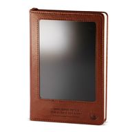 Intentie notitieboek - LCD-schermdoek - bruine leerlook - messingblad - 80 bladen