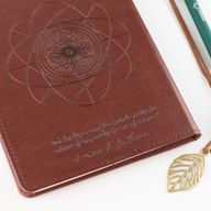 Intentie notitieboek - LCD-schermdoek - bruine leerlook - messingblad - 80 bladen