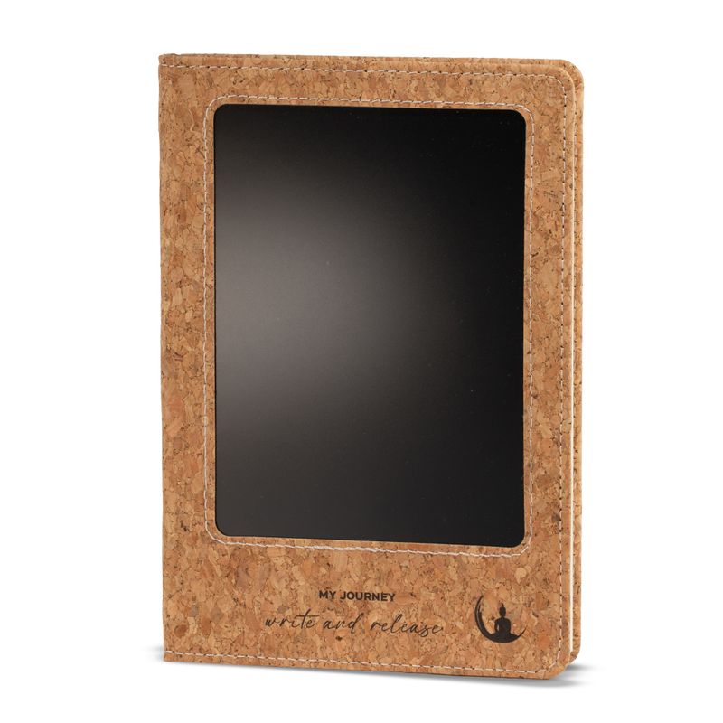 Intentie notitieboek - LCD-veegscherm - kurklederlook - messingblad - 80 bladen