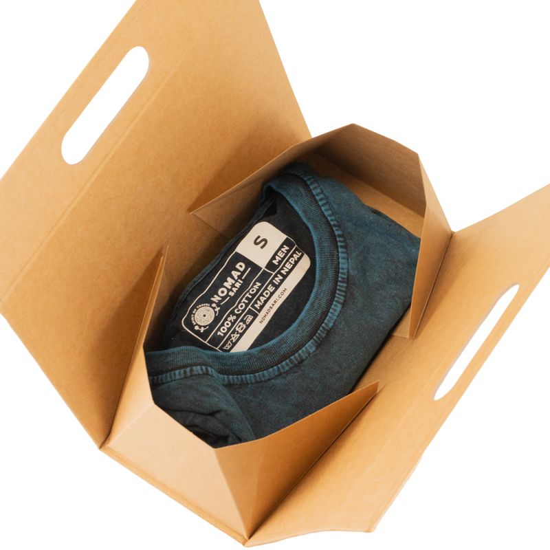 Platpakket Geschenkdoos - Hand Box (20x10x20 cm) - Bruin Kraft