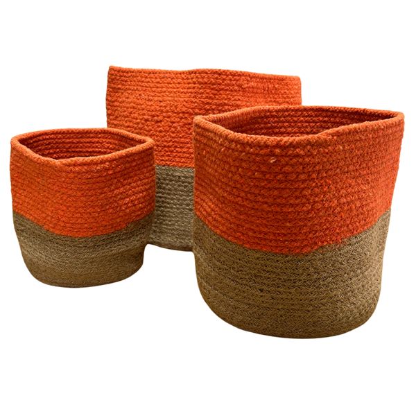 Set Van 3 Opbergmanden Van Katoenen Touw - Wit