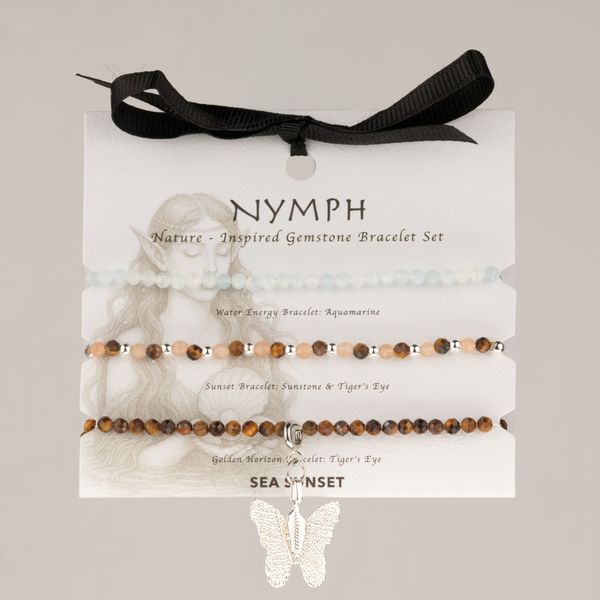 Nymph Spirit Edelsteen Armbandenset - Zonsondergang aan Zee