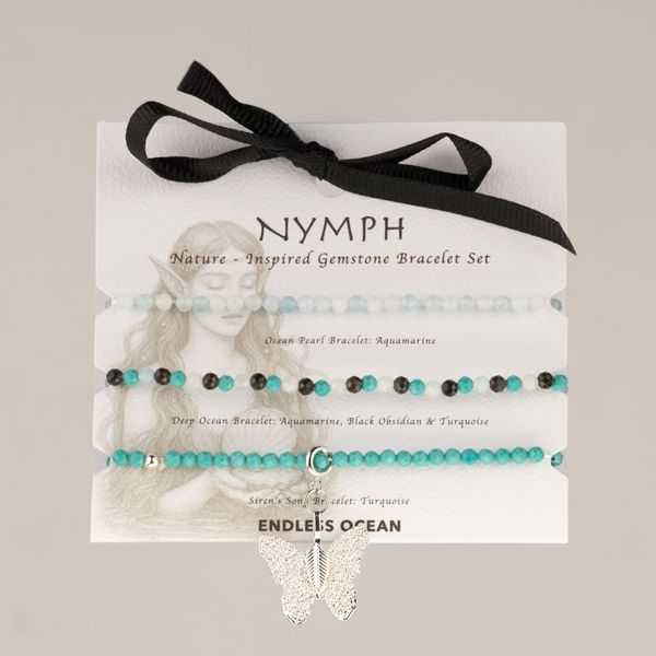 Nymph Spirit Edelsteen Armbandenset - Eindeloze Oceaan