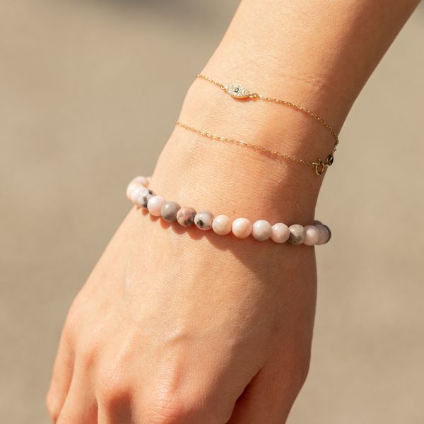 Petite Power Armband (17cmx6mm) - Roze Jaspis
