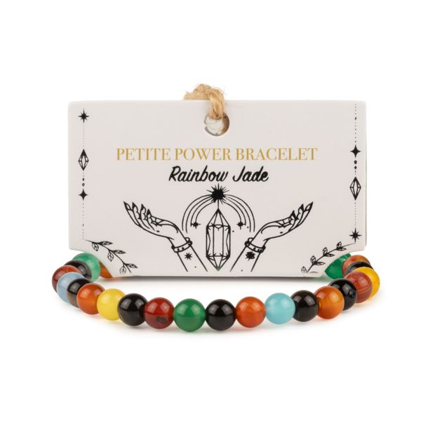 Petite Power Armband (17cmx6mm) - Regenboogjade