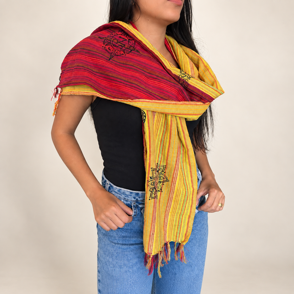 Nomad Sari - Reiszegen Sjaal - 170x50cm - Afscheid van Kathmandu