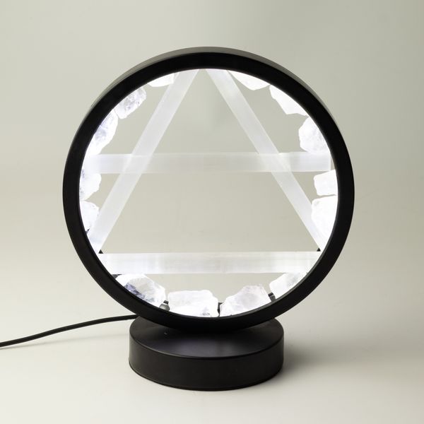 Edelsteen Halo Lamp - Lucht - Bergkristal & Seleniet