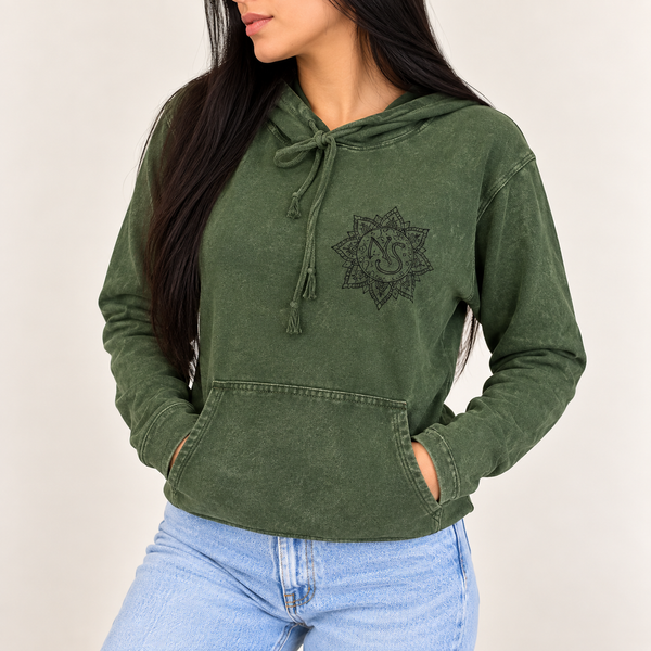 Stonewashed Hoodie met Buidelzak - Vintage Petrol - Maat S