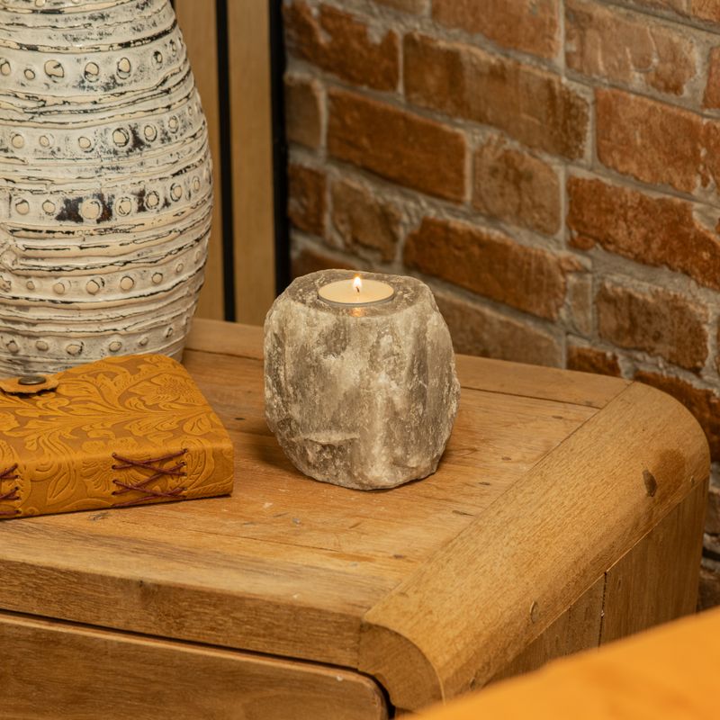 Grijze Zoutkaarsenhouder 600-800g