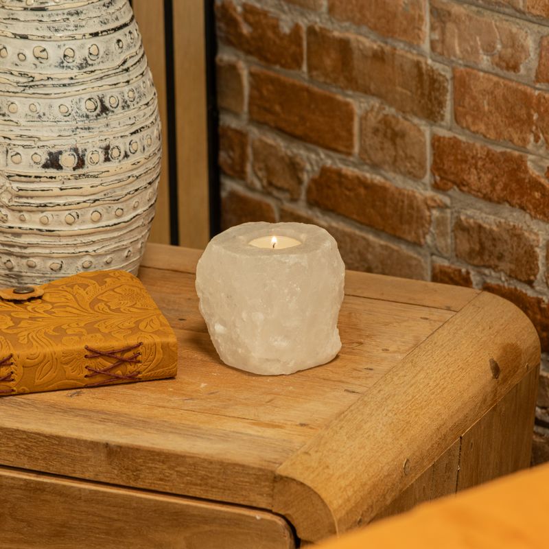 Kristal Rock Himalaya-zout Kaarsenhouder 600-800g