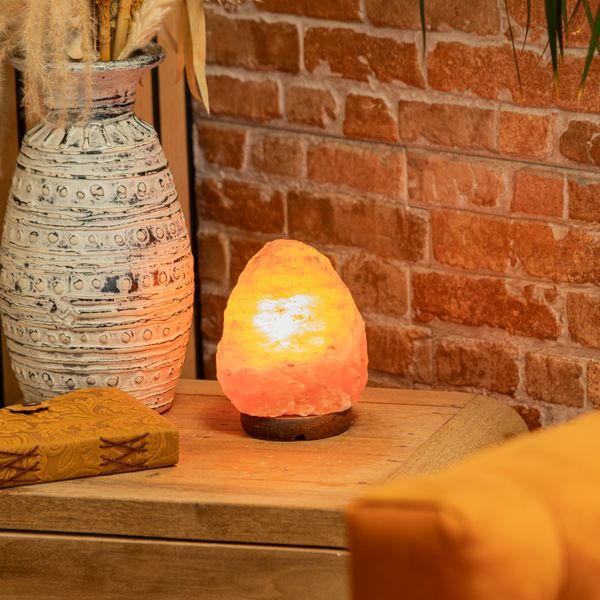 Himalaya Zout Lamp & Houten Voetstuk - 2-3kg