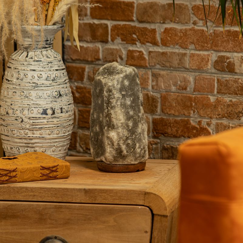 Grijze Himalaya Natuurlijke Zoutlamp - 3-5 kg