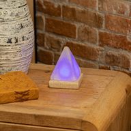 Kwaliteits USB-piramide WIT zoutlamp - 9 cm (multi)