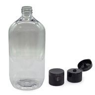 1000ml Transparante Plastic Boston Fles met Flip-Top Dop 28mm