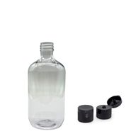 250ml Transparante Boston Fles van Kunststof met Flip-Top Dop 28mm