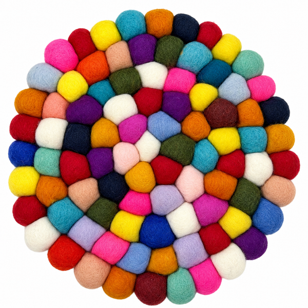Felt Ball Ronde Placemat - 20cm Multikleur