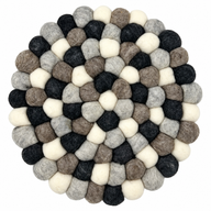 Viltbal Ronde Placemat - 20cm Multi Grijze Kleur