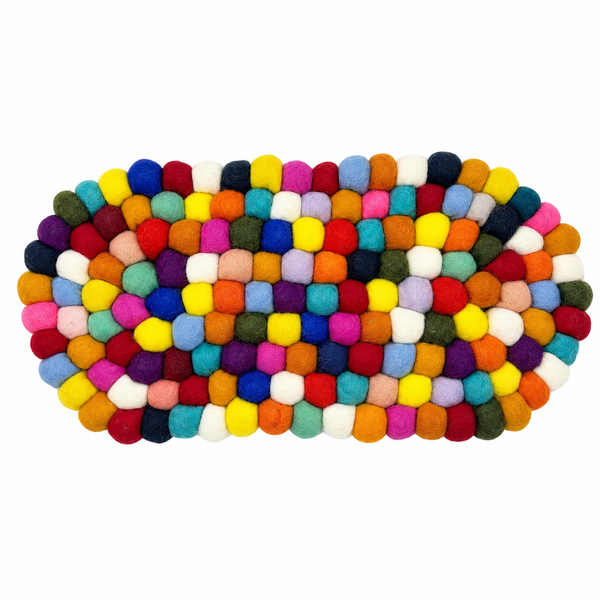 Felt Ball Ovale Middenmat - 38x18cm Multikleur