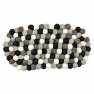 Viltbal Ovaal Centraal Matje - 38x18cm Multi Grijs