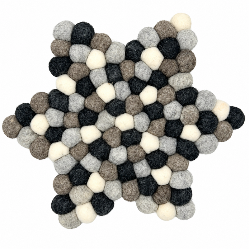 Viltbal Ster Middenmat - 38x18cm Multi Grijs Kleur