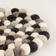 Viltbal Ronde Placemat - 20cm Multi Grijze Kleur