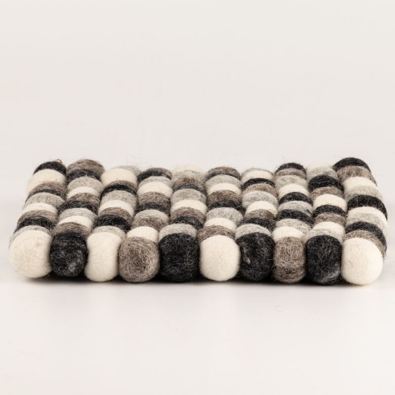 Viltbal Vierkante Placemat - 20cm Multi Grijze Kleur