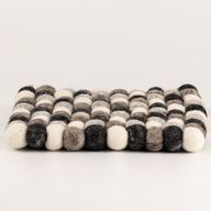 Viltbal Vierkante Placemat - 20cm Multi Grijze Kleur