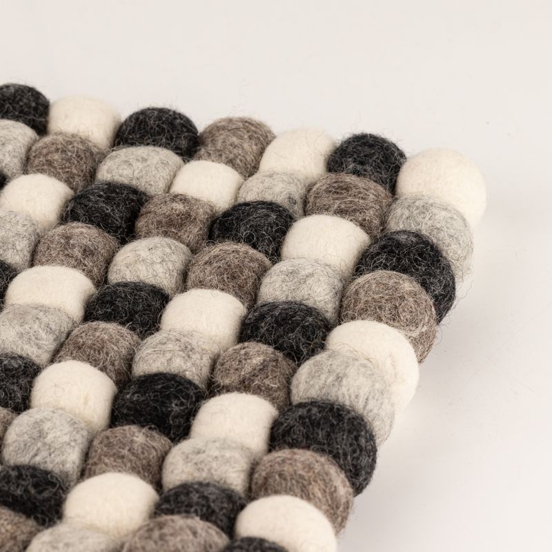 Viltbal Vierkante Placemat - 20cm Multi Grijze Kleur