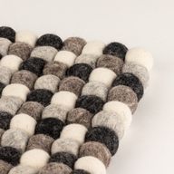 Viltbal Vierkante Placemat - 20cm Multi Grijze Kleur