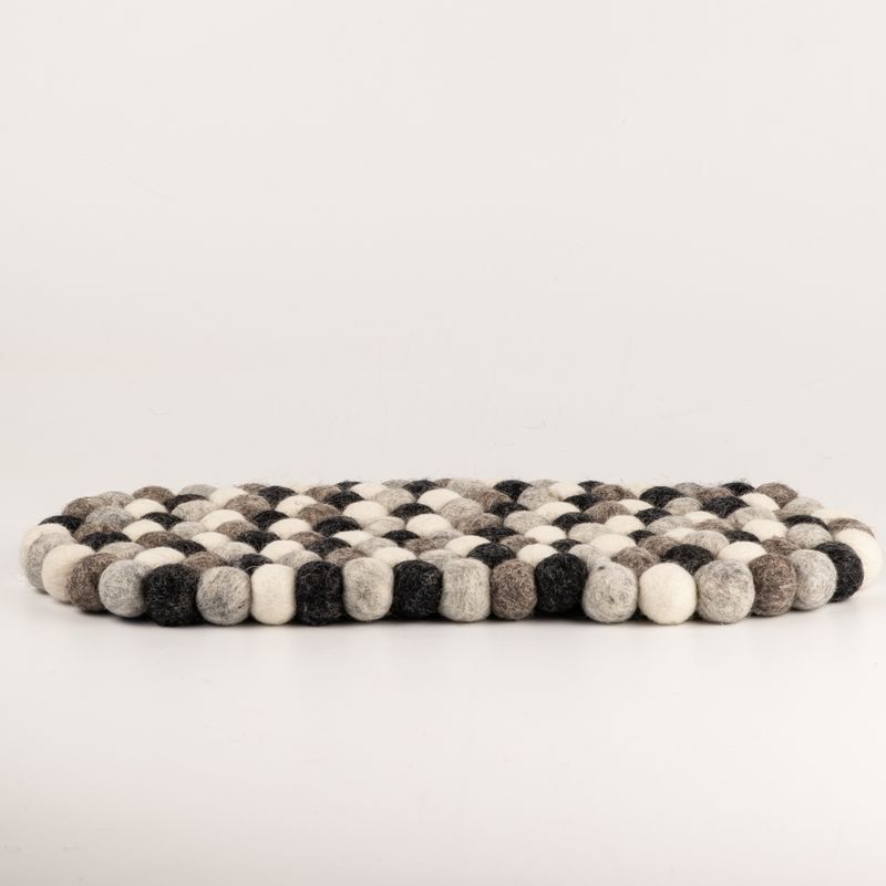 Viltbal Ovaal Centraal Matje - 38x18cm Multi Grijs