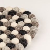 Viltbal Ovaal Centraal Matje - 38x18cm Multi Grijs