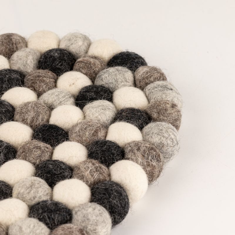 Viltbal Ovaal Centraal Matje - 38x18cm Multi Grijs