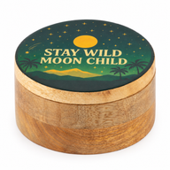Rond Geëmailleerd Doosje - Stay Wild Moon Child